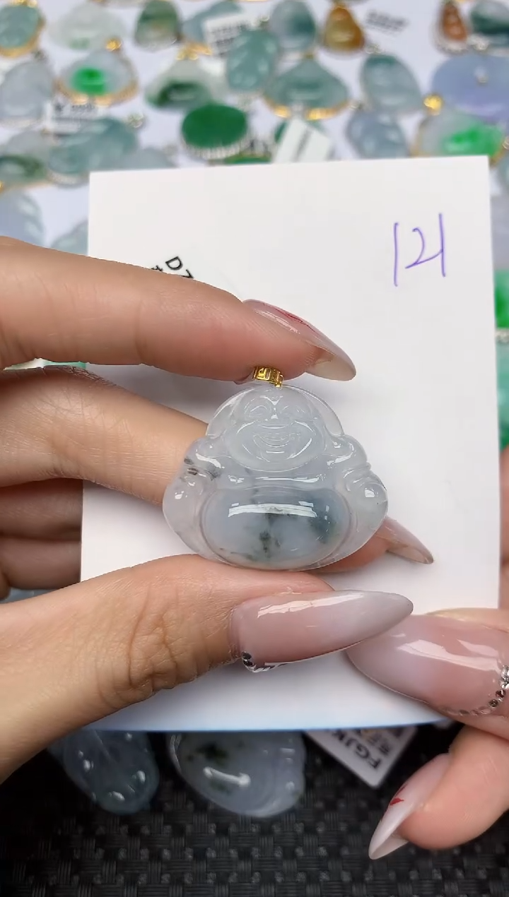 【闪购商品】翡翠颈饰18K金镶嵌 天然翡翠A货