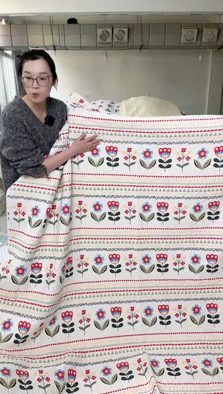 棉200*220斜纹小红花