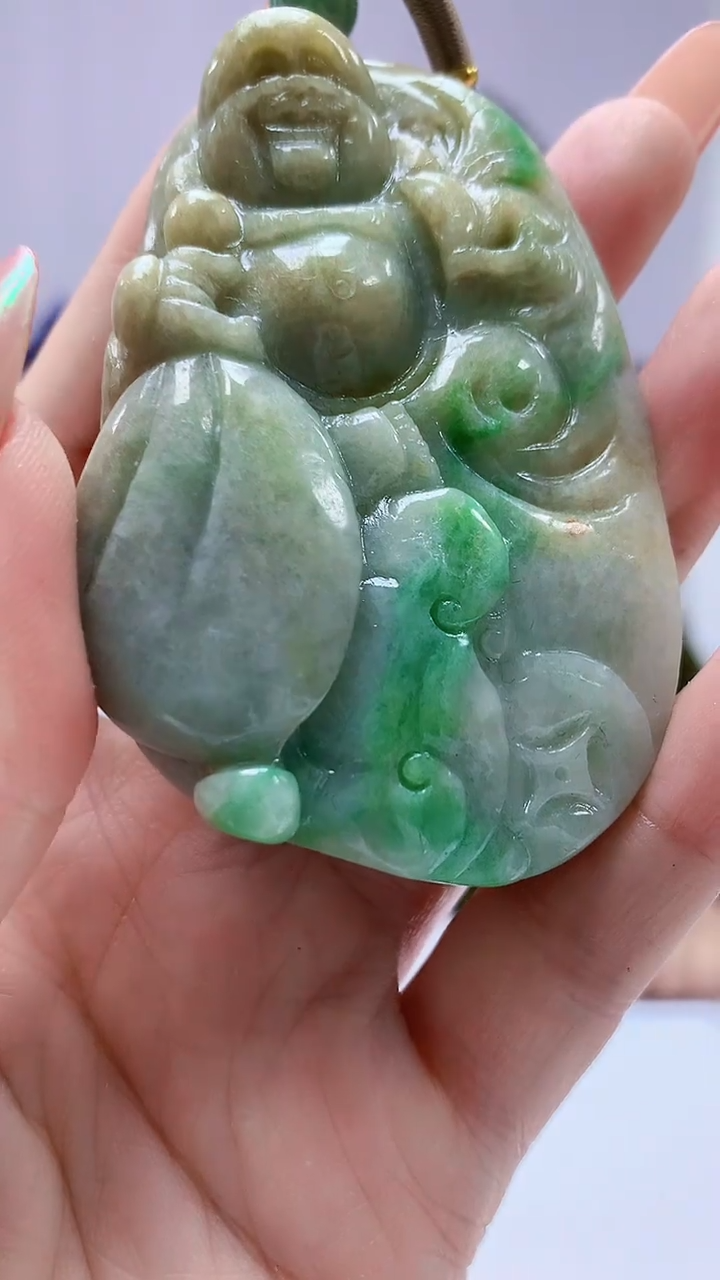 【闪购商品】定制翡翠未镶嵌4917DD-毛货挂件98