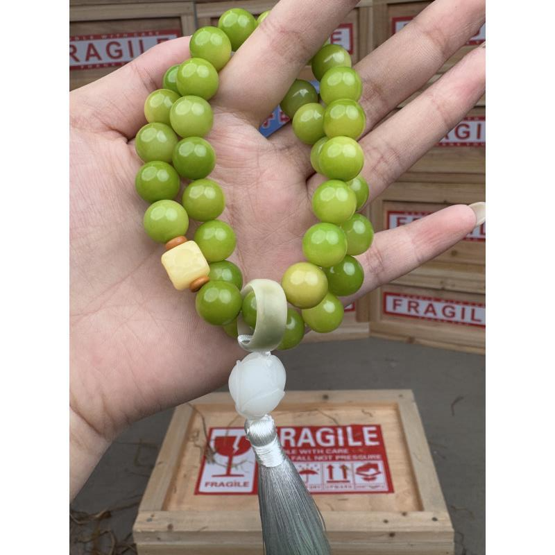 STJ010 绿菩提双圈手串无礼盒