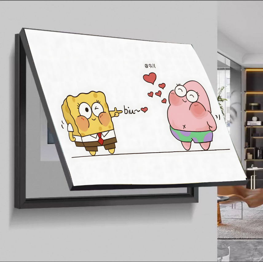 （新疆包邮）D18海绵宝宝卡通电表箱遮挡装饰配电箱电闸盒挂画