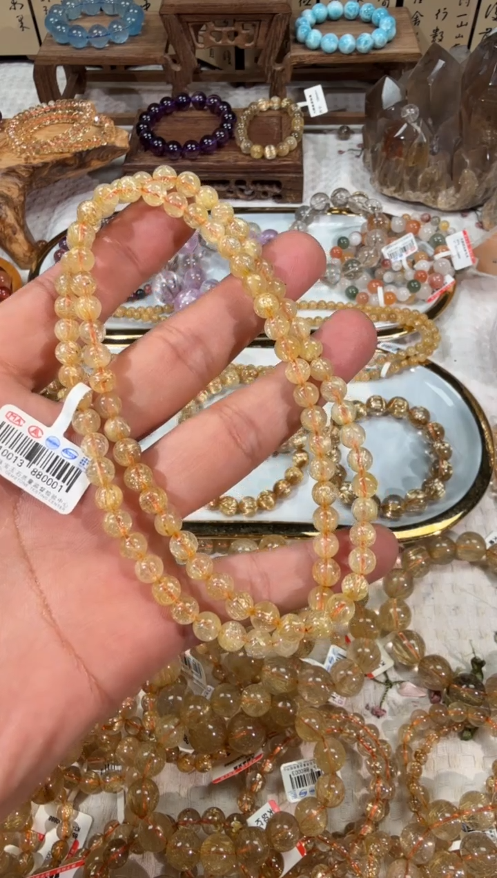 未镶嵌手串水晶SJ-739金发晶多圈