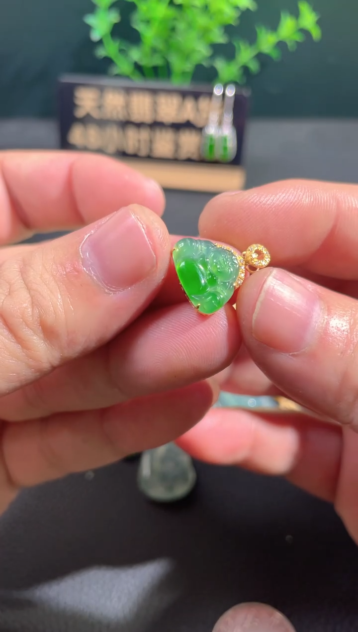 【闪购商品】翡翠颈饰18K金镶嵌翡翠