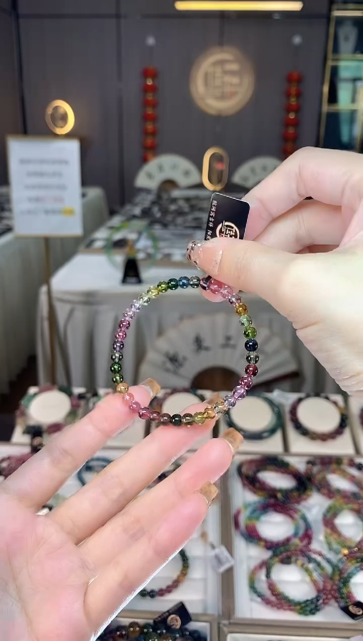 未镶嵌老矿碧玺单圈手串5mm+碧玺dan多样性发货一条