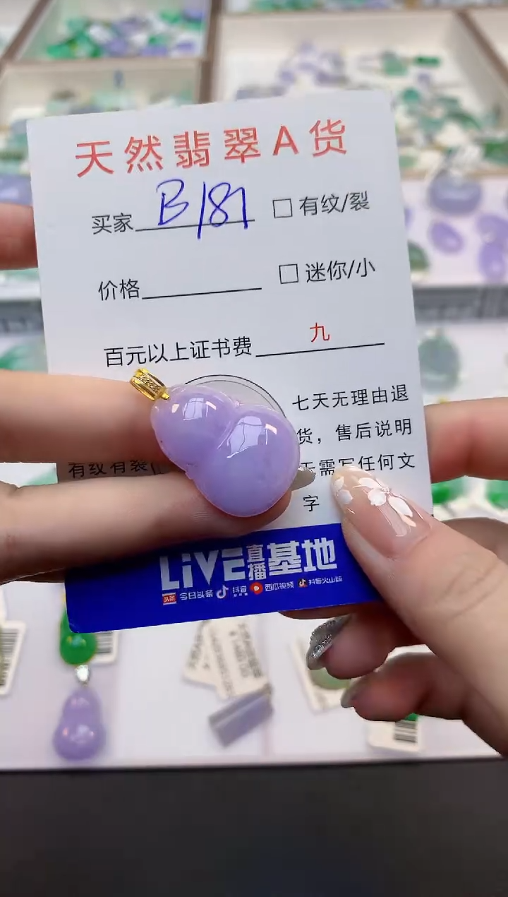 翡翠18K金镶嵌颈饰111111