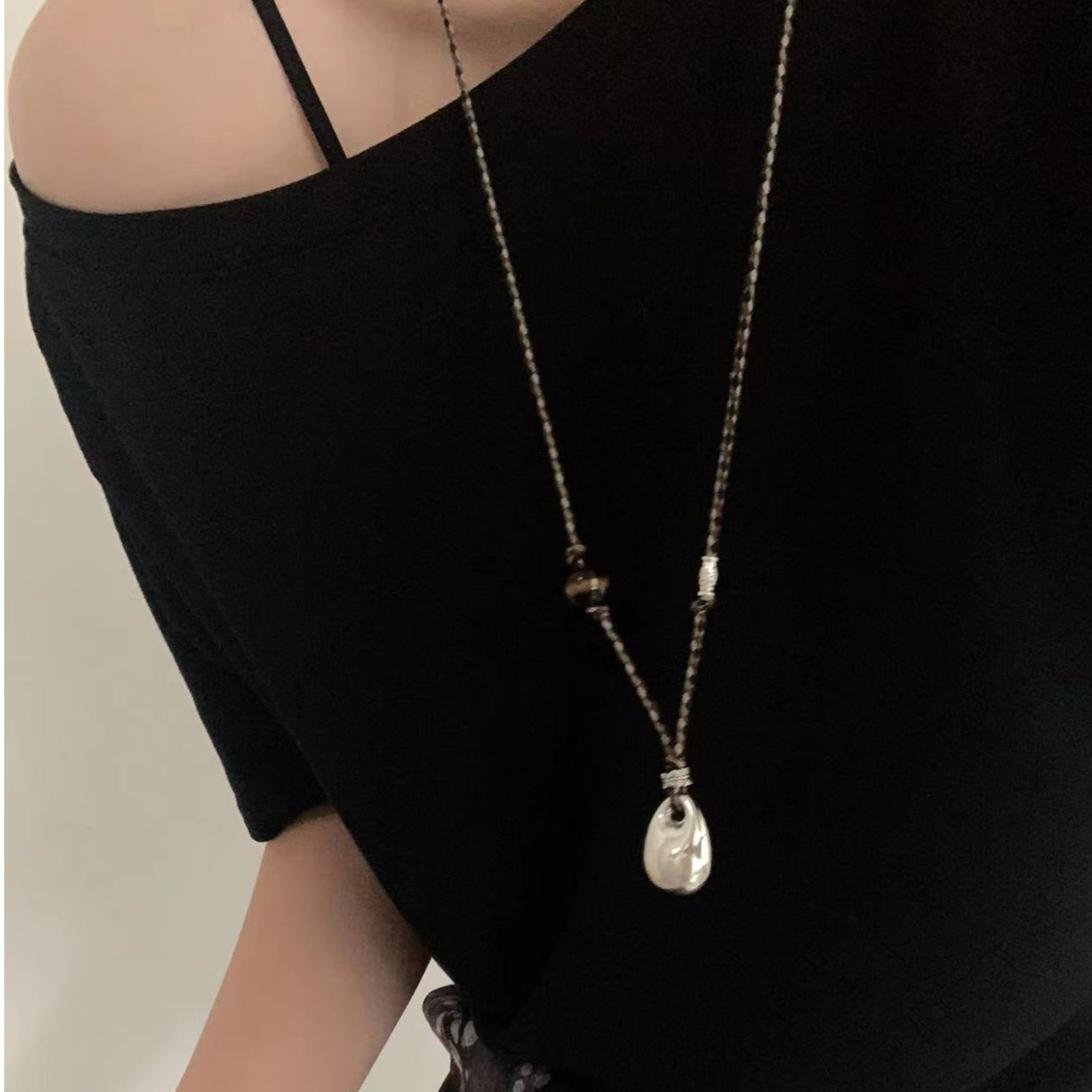 坠链均925银 X2215  鸽子蛋水滴国风项链