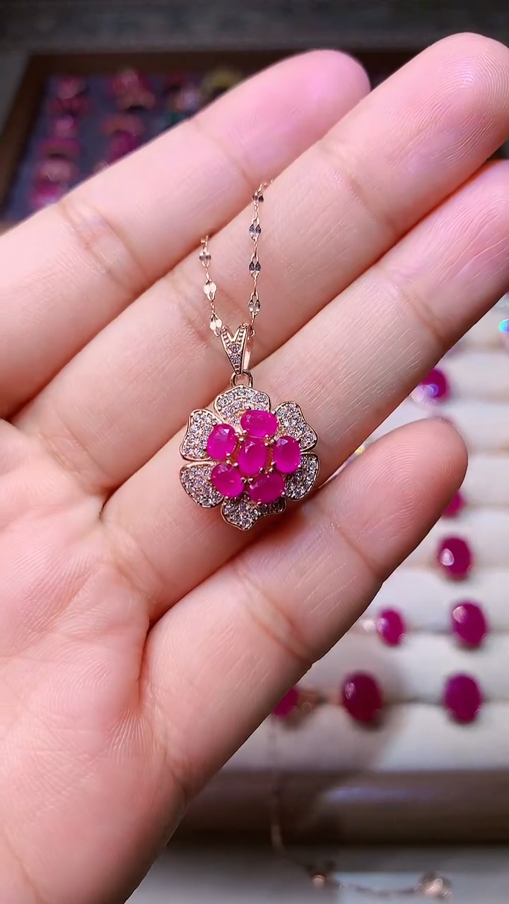 【闪购商品】红宝石颈饰银S925镶嵌0000