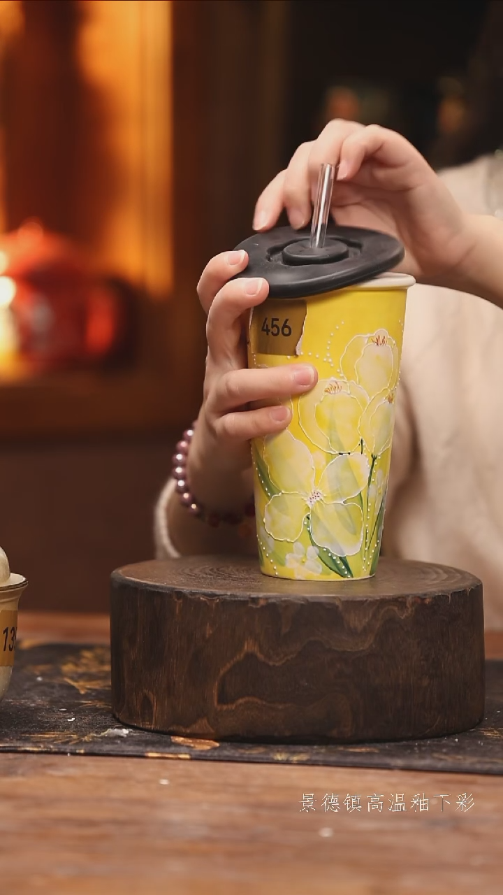 陶瓷景德镇高温釉下手绘陶瓷@L456@