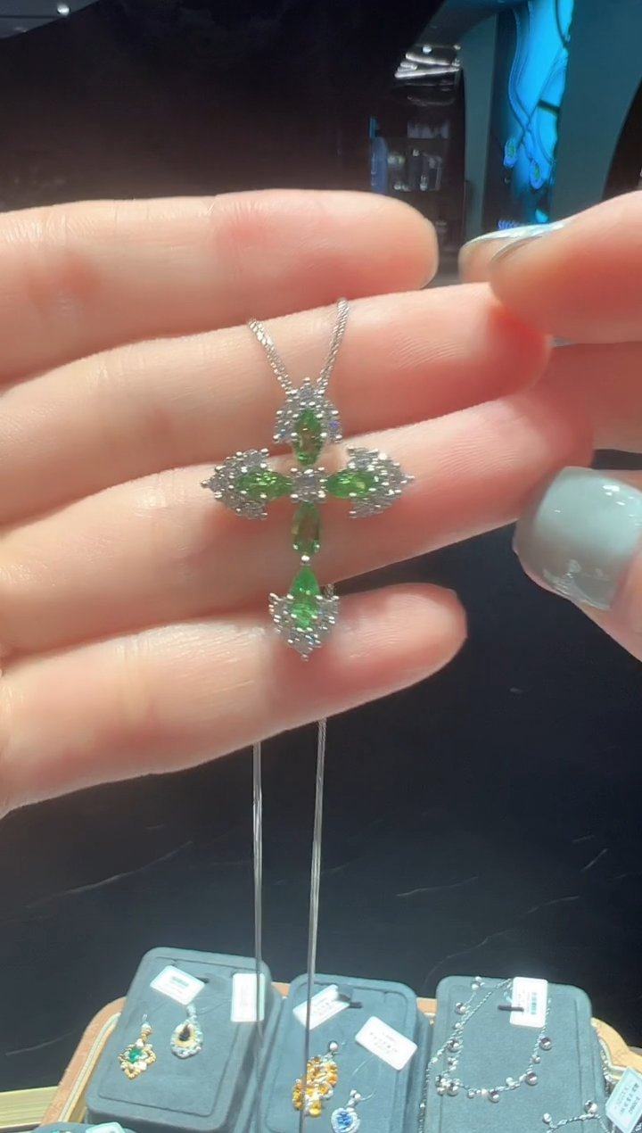 银S925镶嵌颈饰石榴石3【多样性发一】