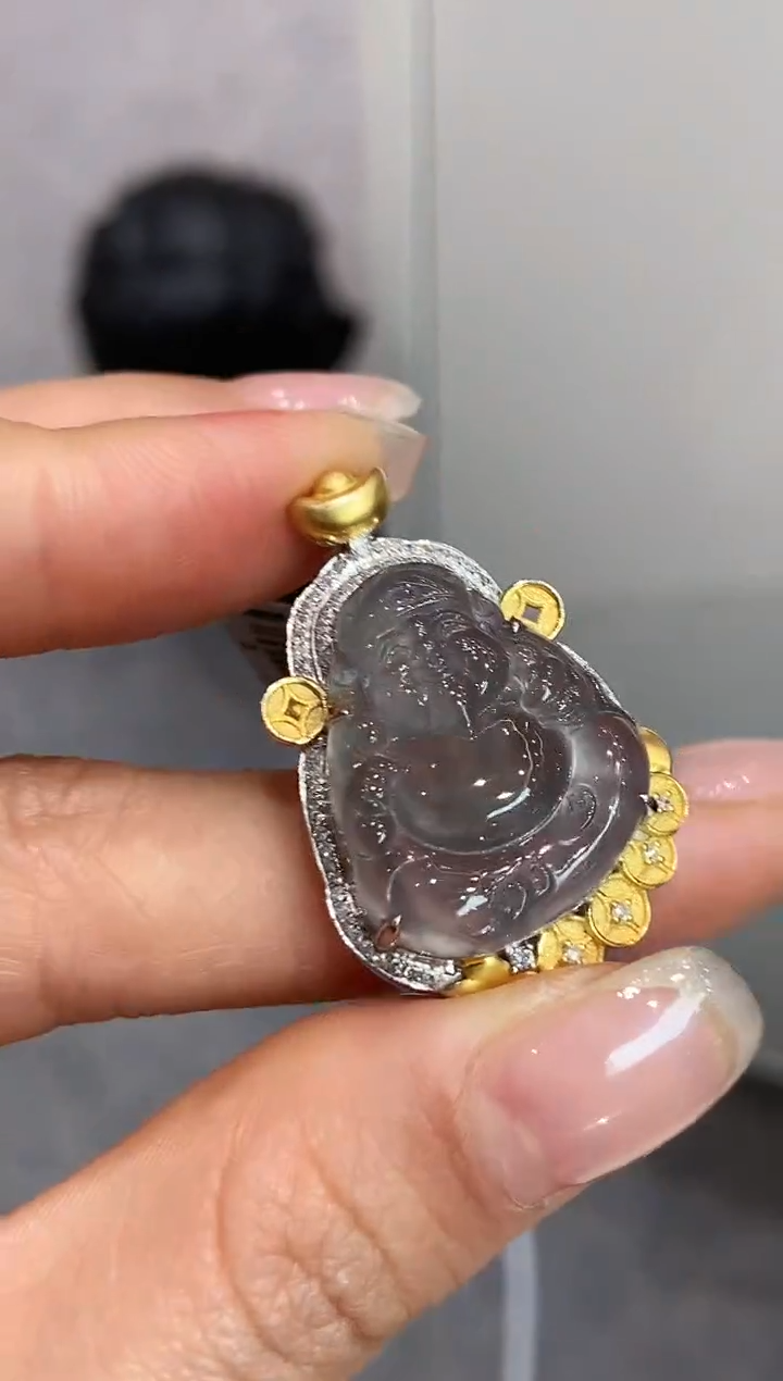 【闪购商品】翡翠吊坠(不含链)18K金镶嵌2731