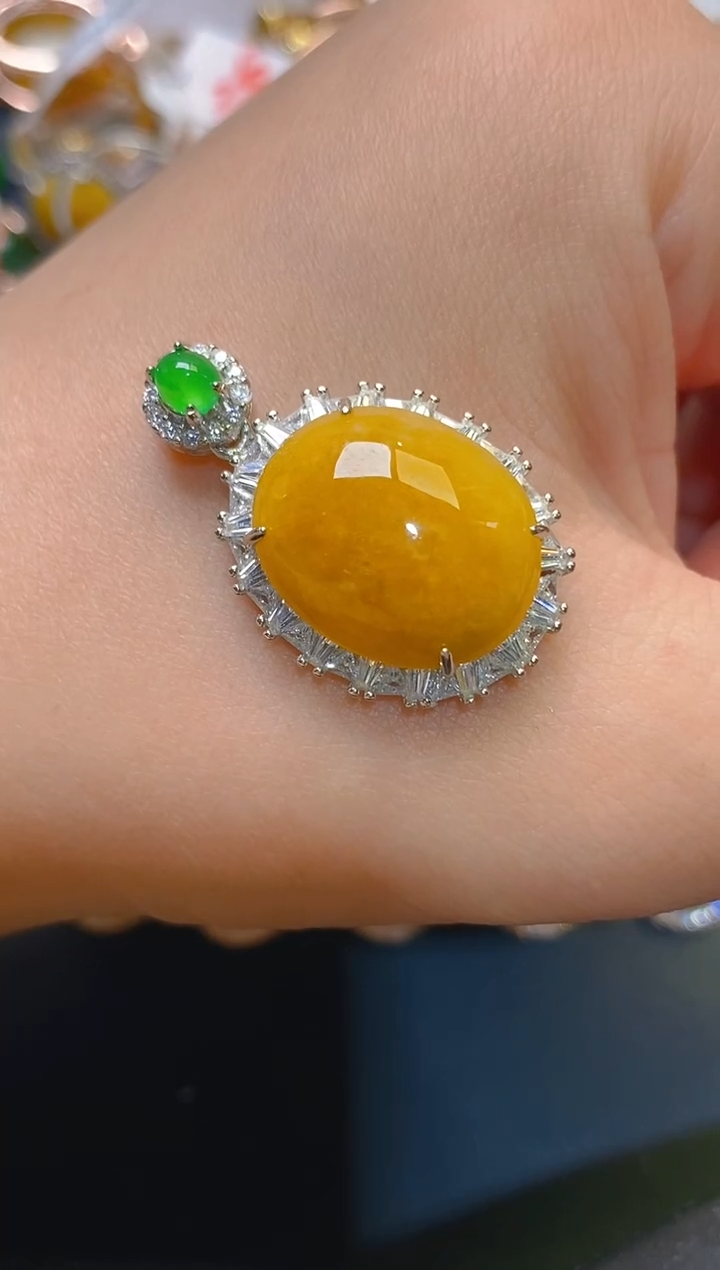 【闪购商品】翡翠耳饰银S925镶嵌天然A货翡翠1