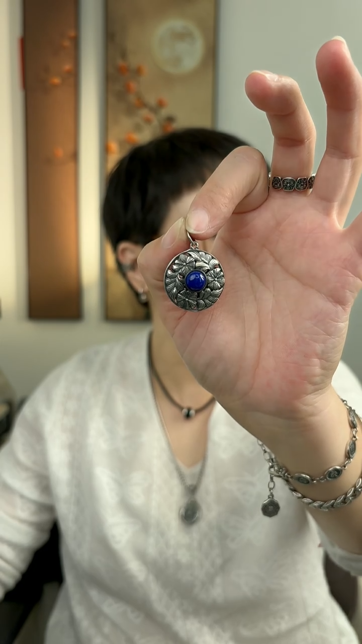 无吊坠925银纯银吊坠蓝金石51