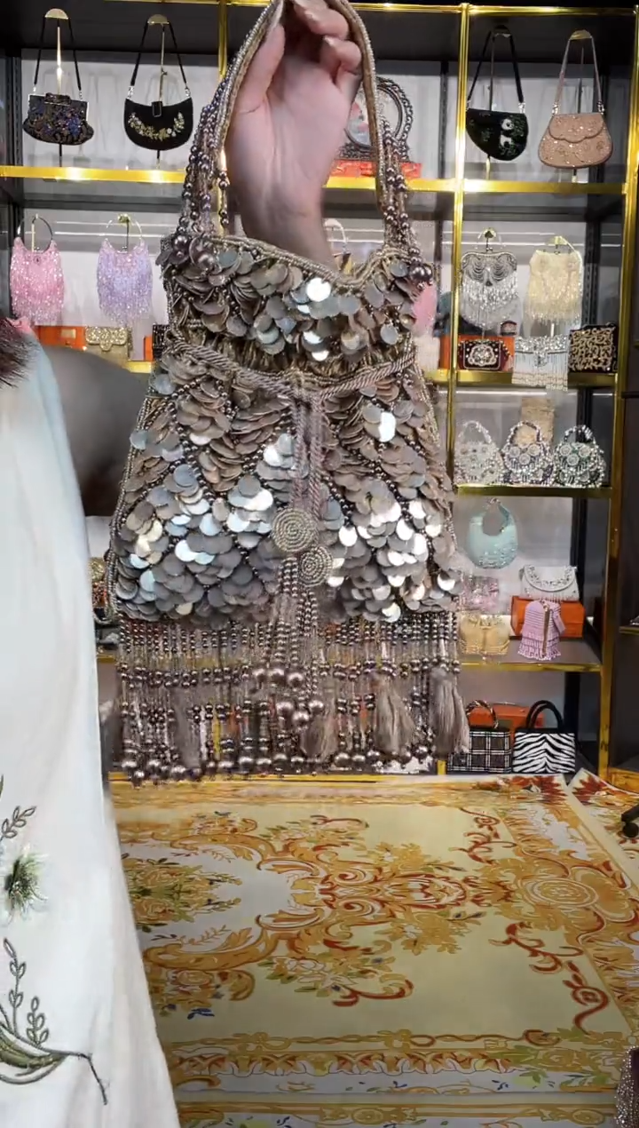 织物珠韵恒泽重工串珠手提包直播间女神专拍