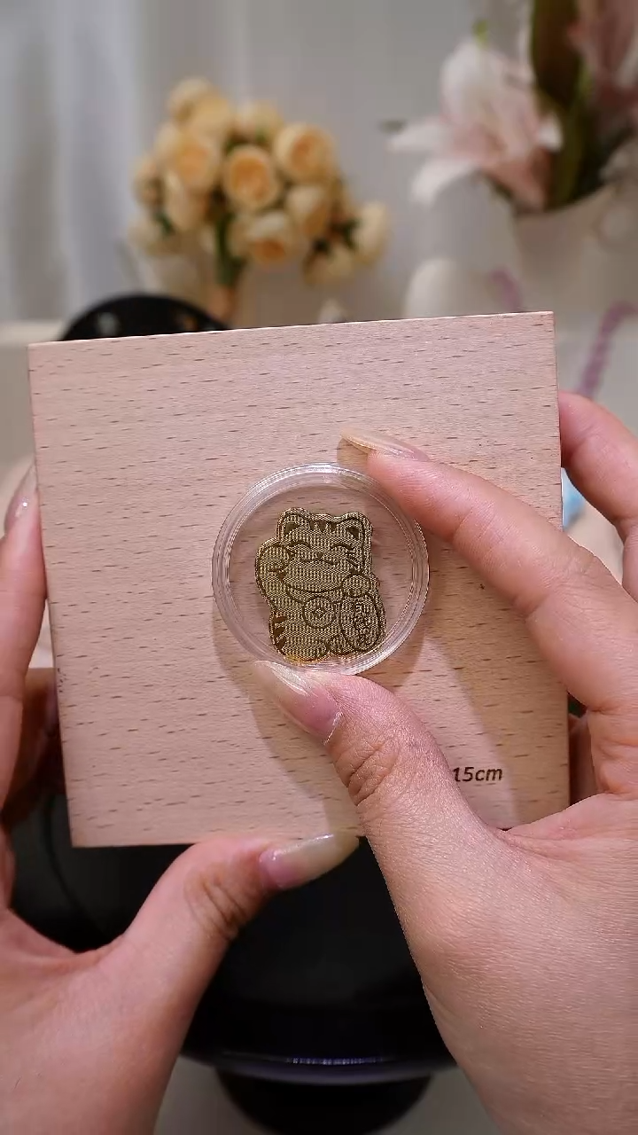 无合金有米花招手小猫手机贴