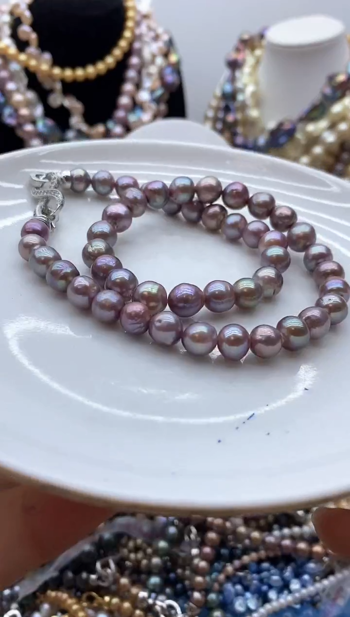 【闪购商品】淡水珍珠颈饰钛钢96