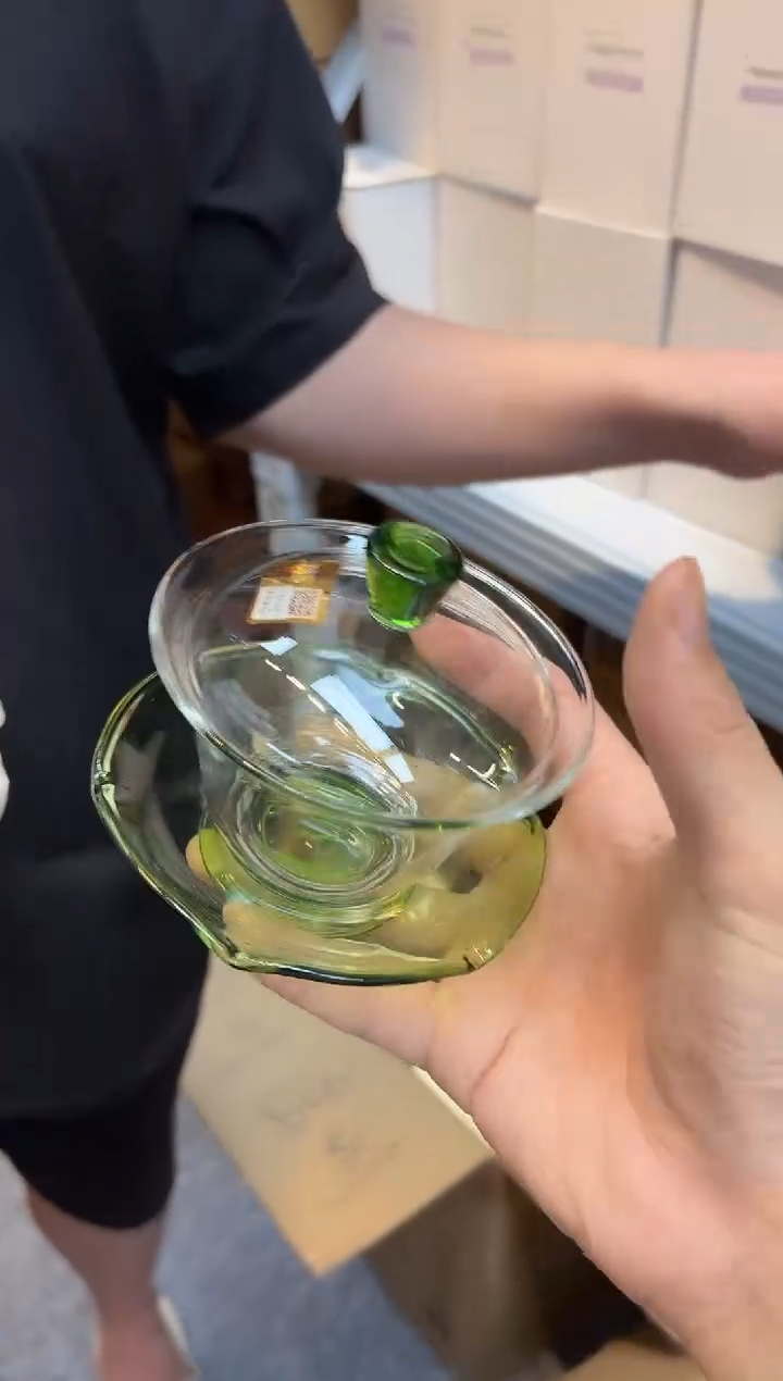 禾器-荷叶盖碗-湖绿色