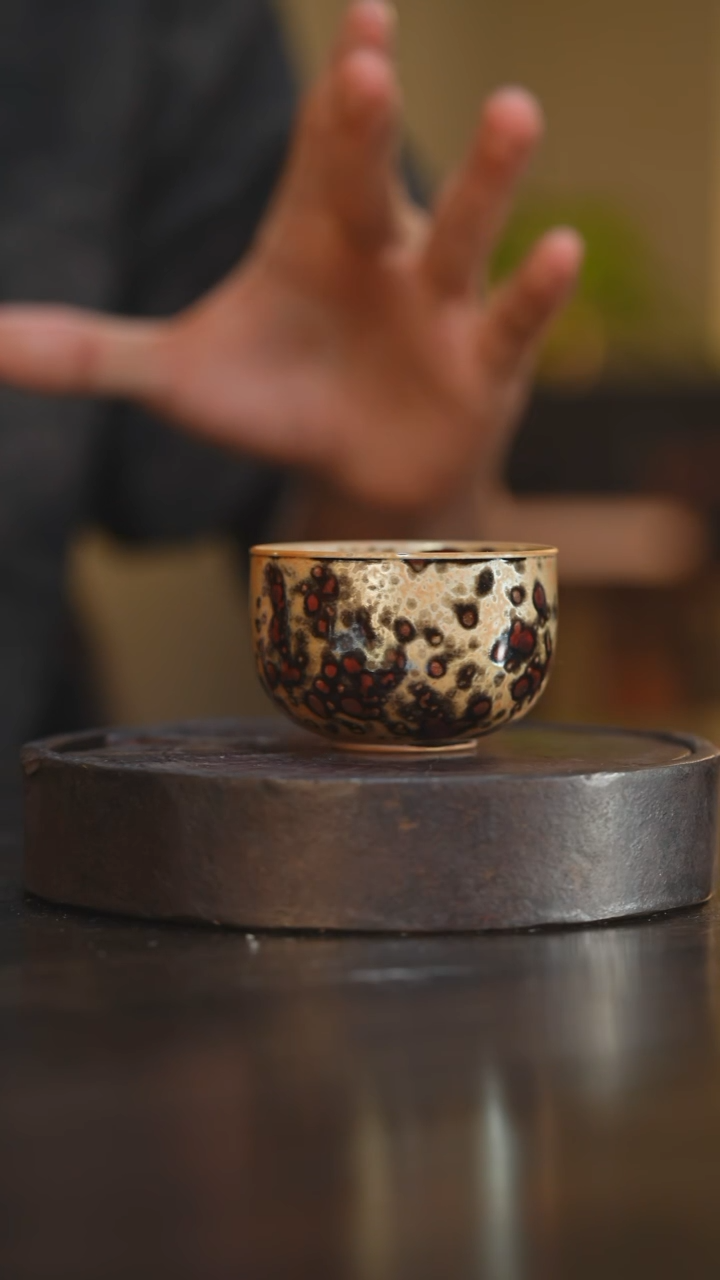 瓷片92柴房陶瓷柴烧斑鹿禅定