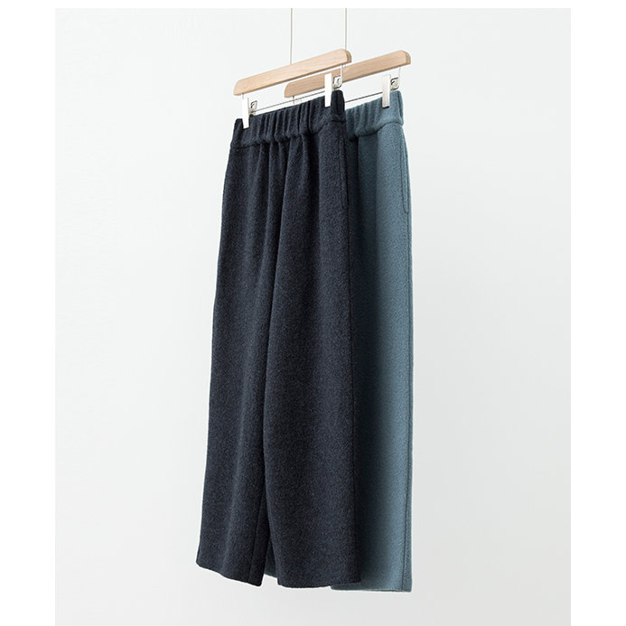 圈圈颗粒感松紧腰直筒毛呢休闲裤XXK3F2422