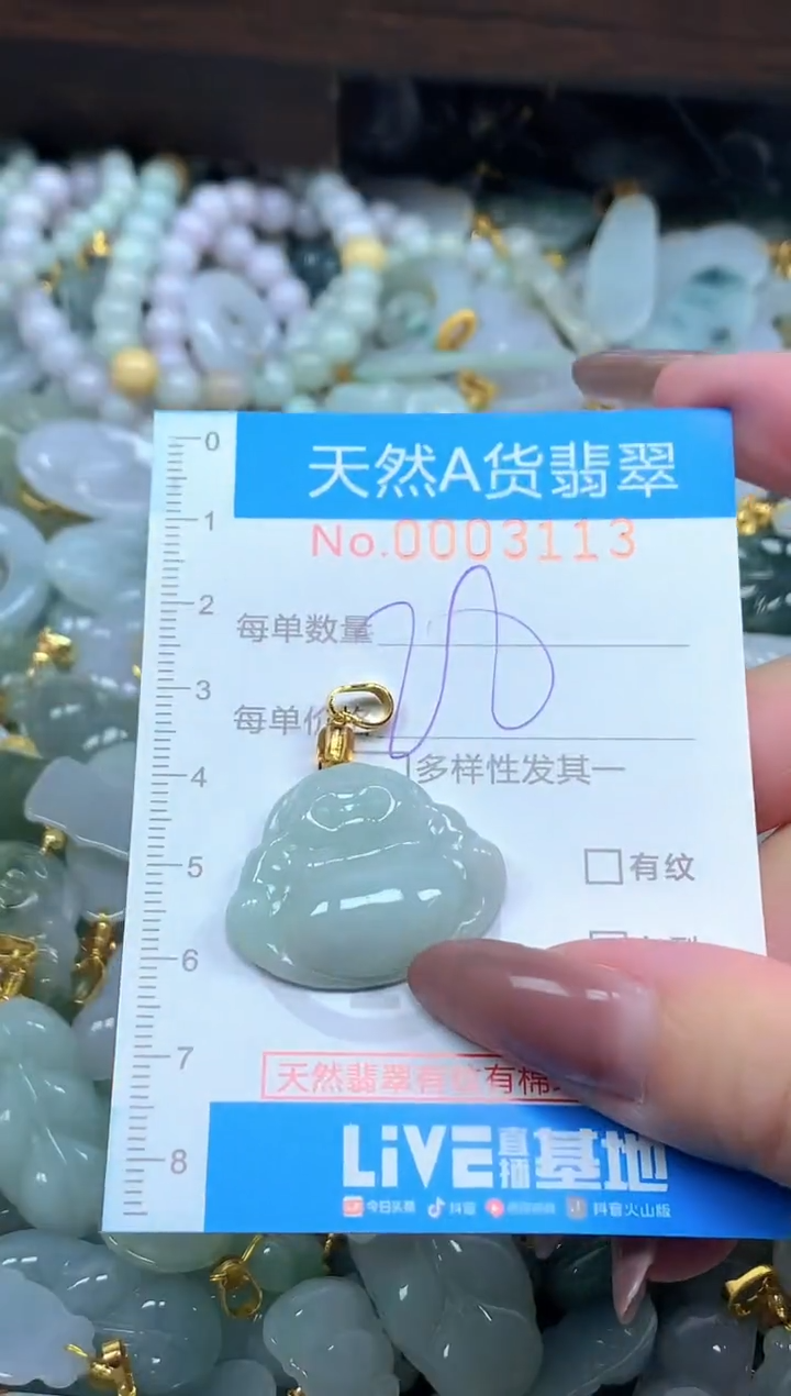 颈饰未镶嵌翡翠净货挂件-3113