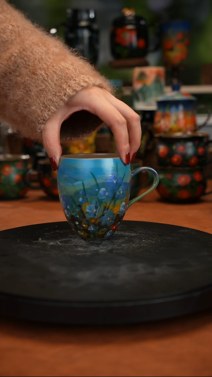 紫砂油画手绘釉下彩