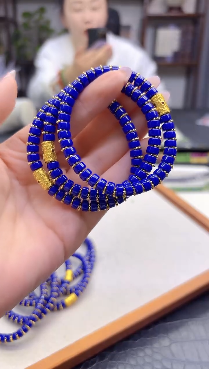 14K金镶嵌青金石手链DIY款S916