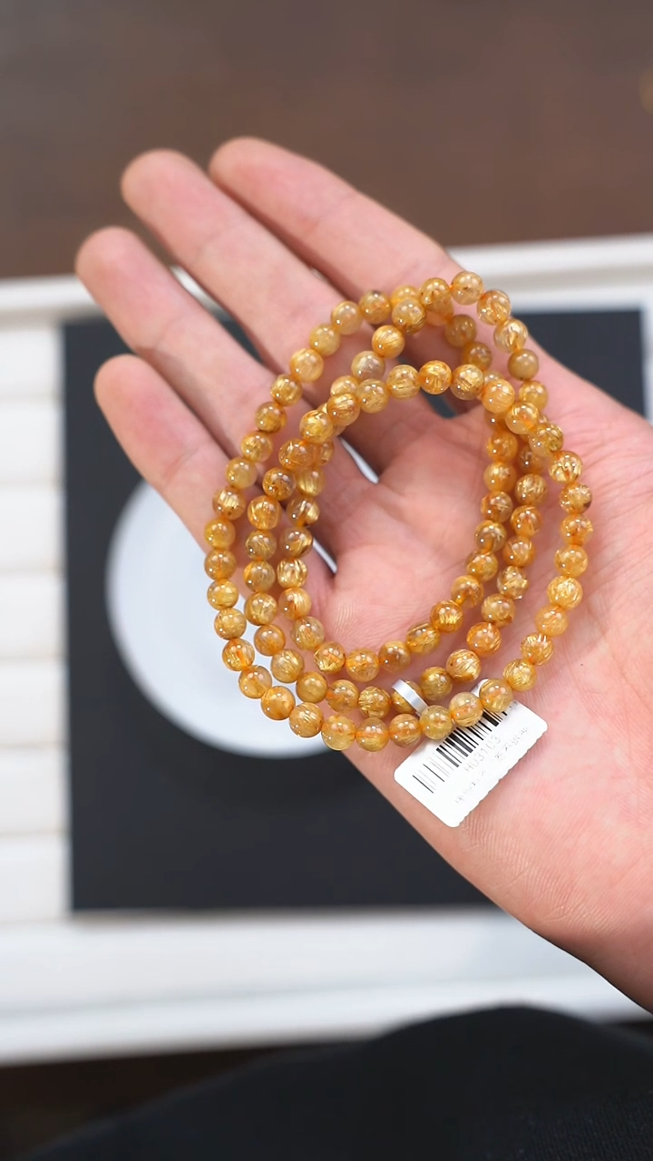 【闪购商品】发晶手链未镶嵌d039 发晶多圈手链6mm+