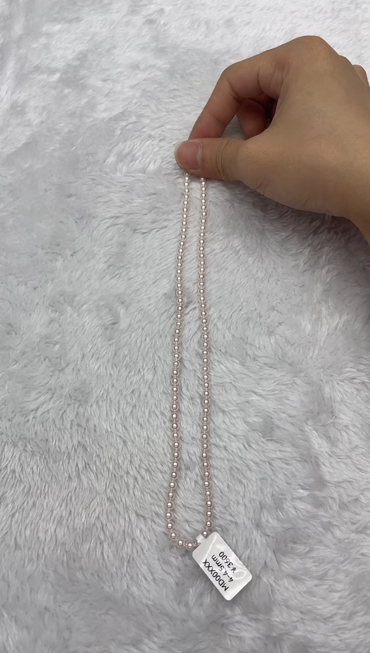 海水珍珠银S925镶嵌项链AK4-4.5mm（多样性发一）