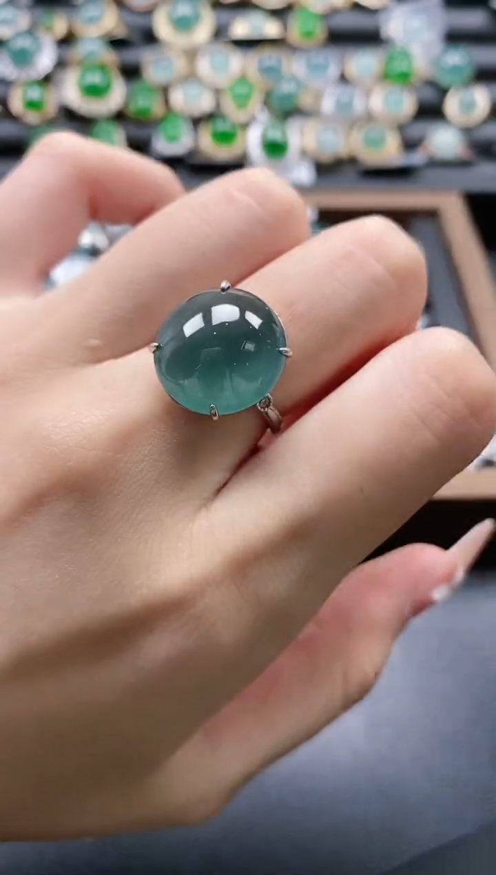 【闪购商品】翡翠戒指银S925镶嵌51151