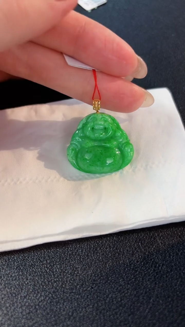 【闪购商品】翡翠颈饰18K金镶嵌缅料A货/支持复检/一件