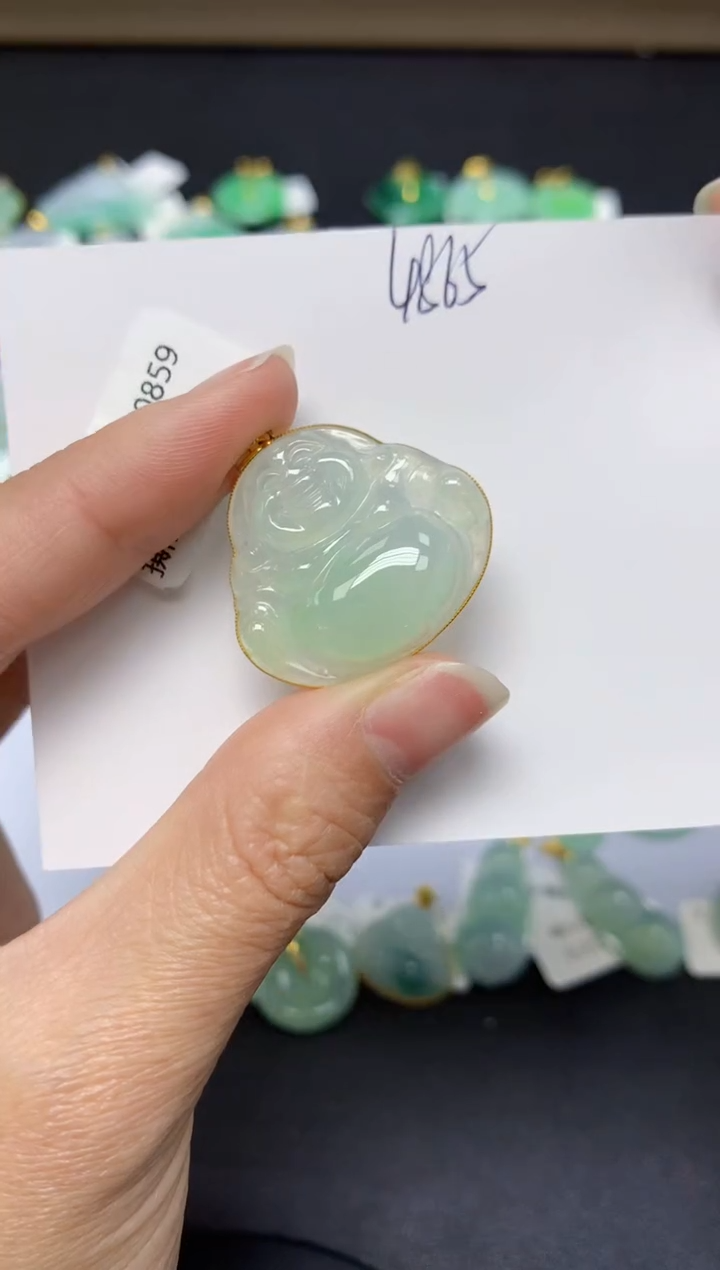 【闪购商品】翡翠颈饰18K金镶嵌 天然翡翠A货