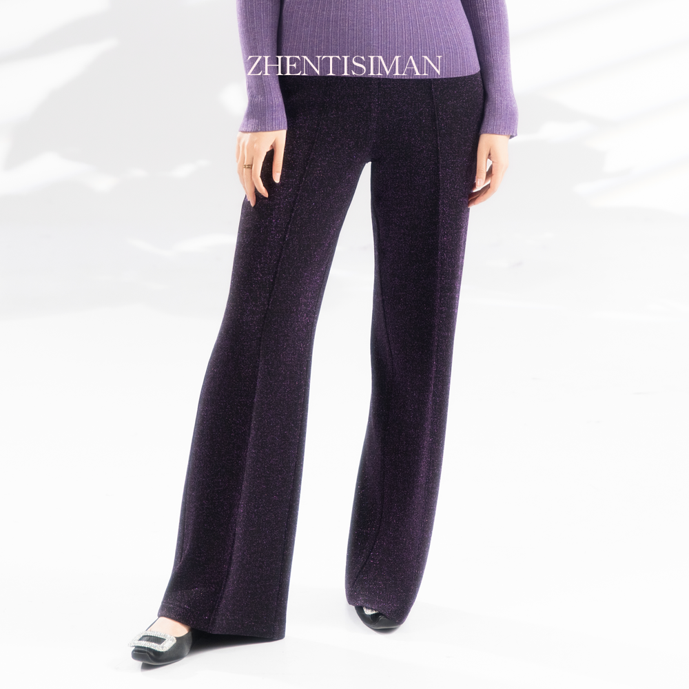 ZHENTISIMAN/KA5033//秋季服饰轻奢高定意大利水晶纱气质休闲裤