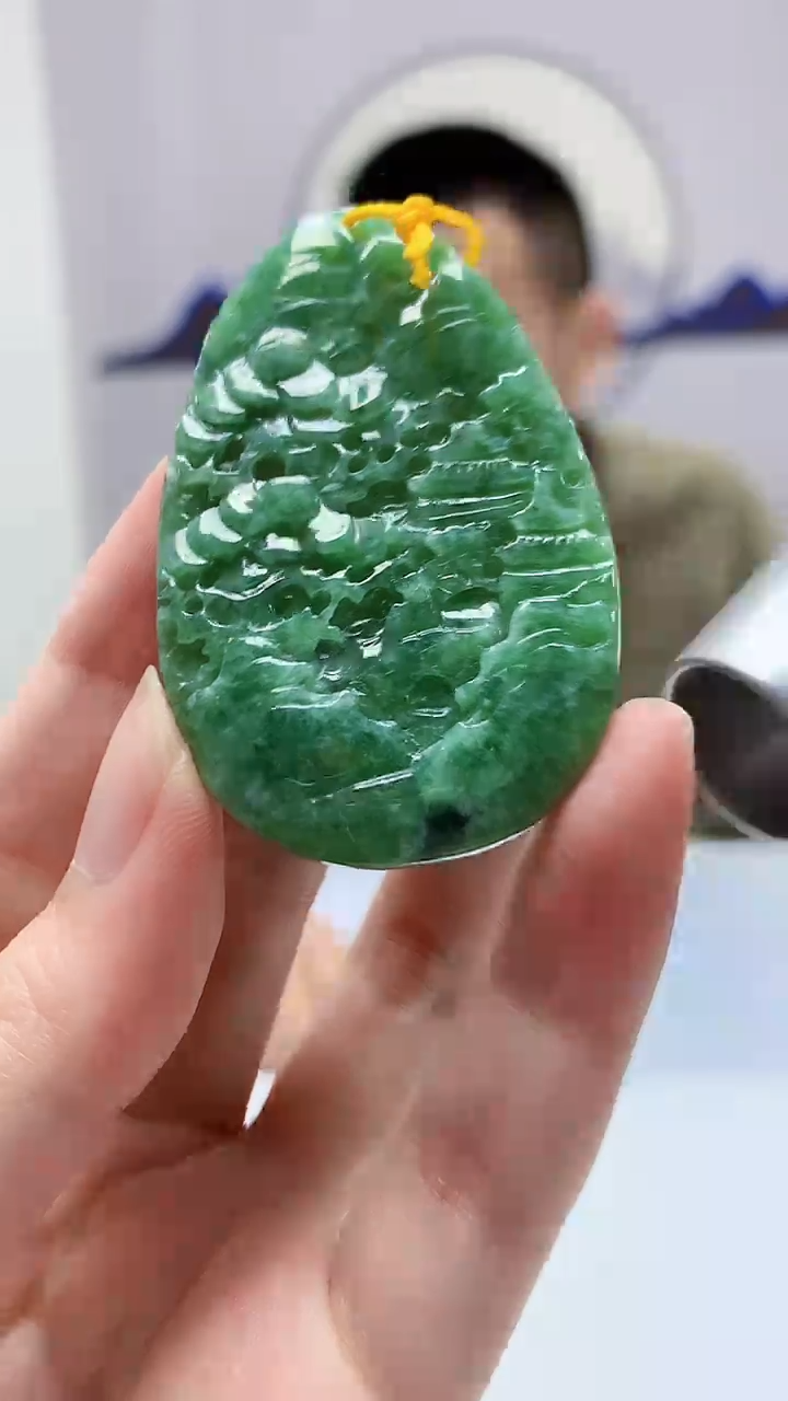 【闪购商品】定制翡翠未镶嵌4812zm-毛货挂件山水73