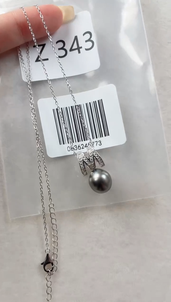 银S925镶嵌套链海水珍珠Z343