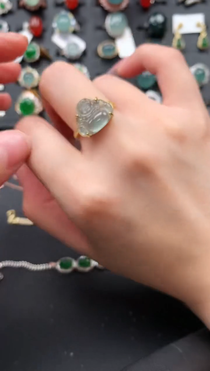 【闪购商品】翡翠戒指银S925镶嵌52141