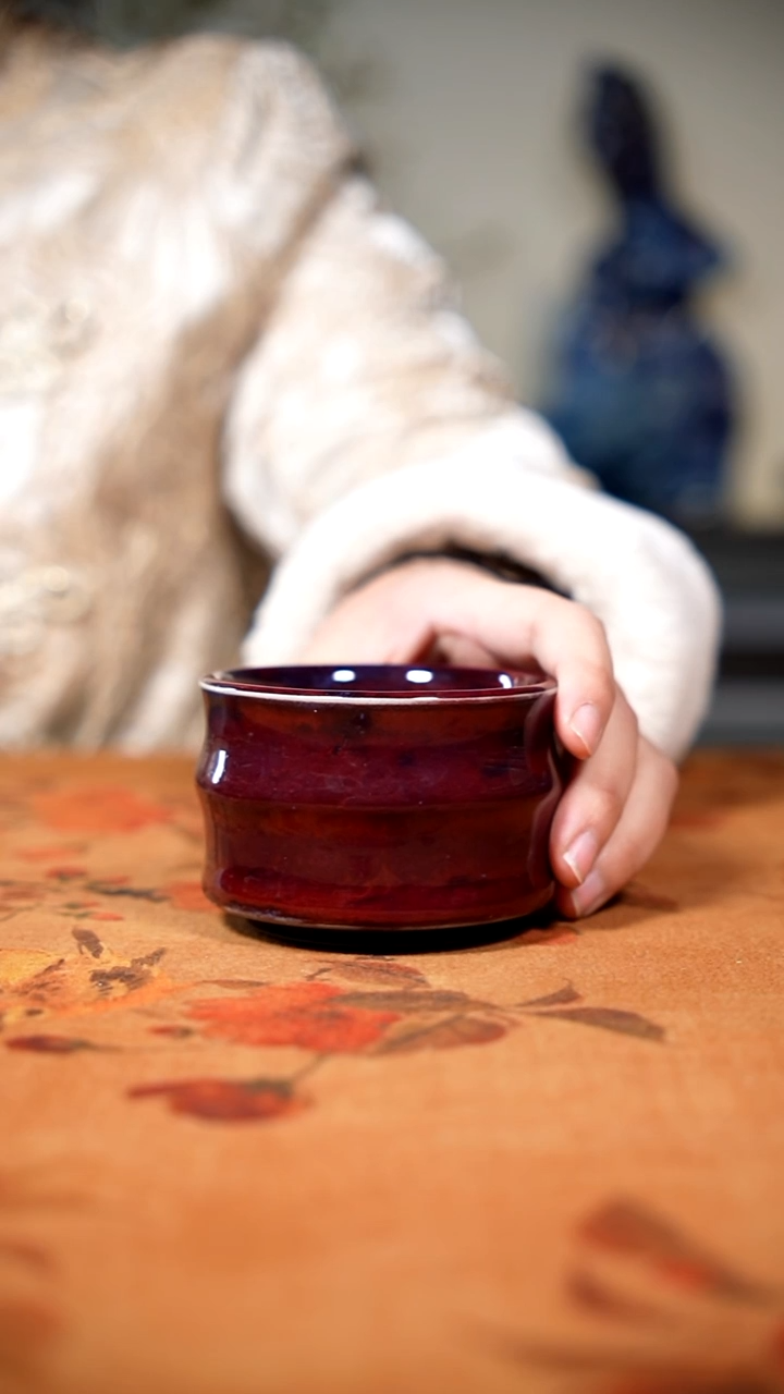 轩*轩原矿石钧瓷茶器摆件