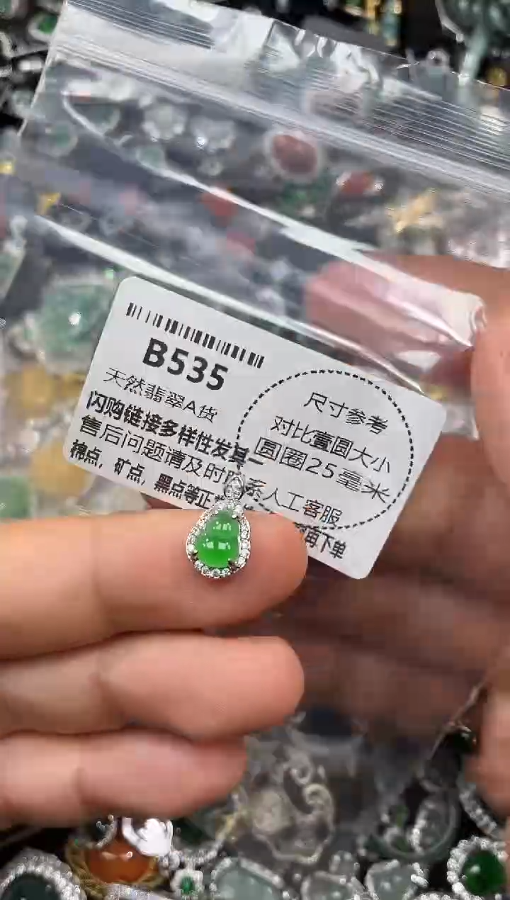 颈饰未镶嵌翡翠B535吊坠