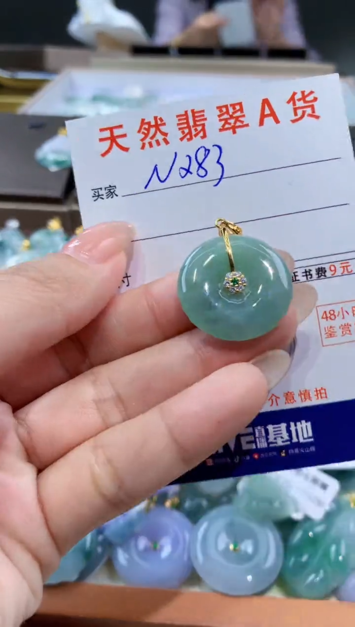 颈饰未镶嵌翡翠天然缅甸翡翠A货挂件 