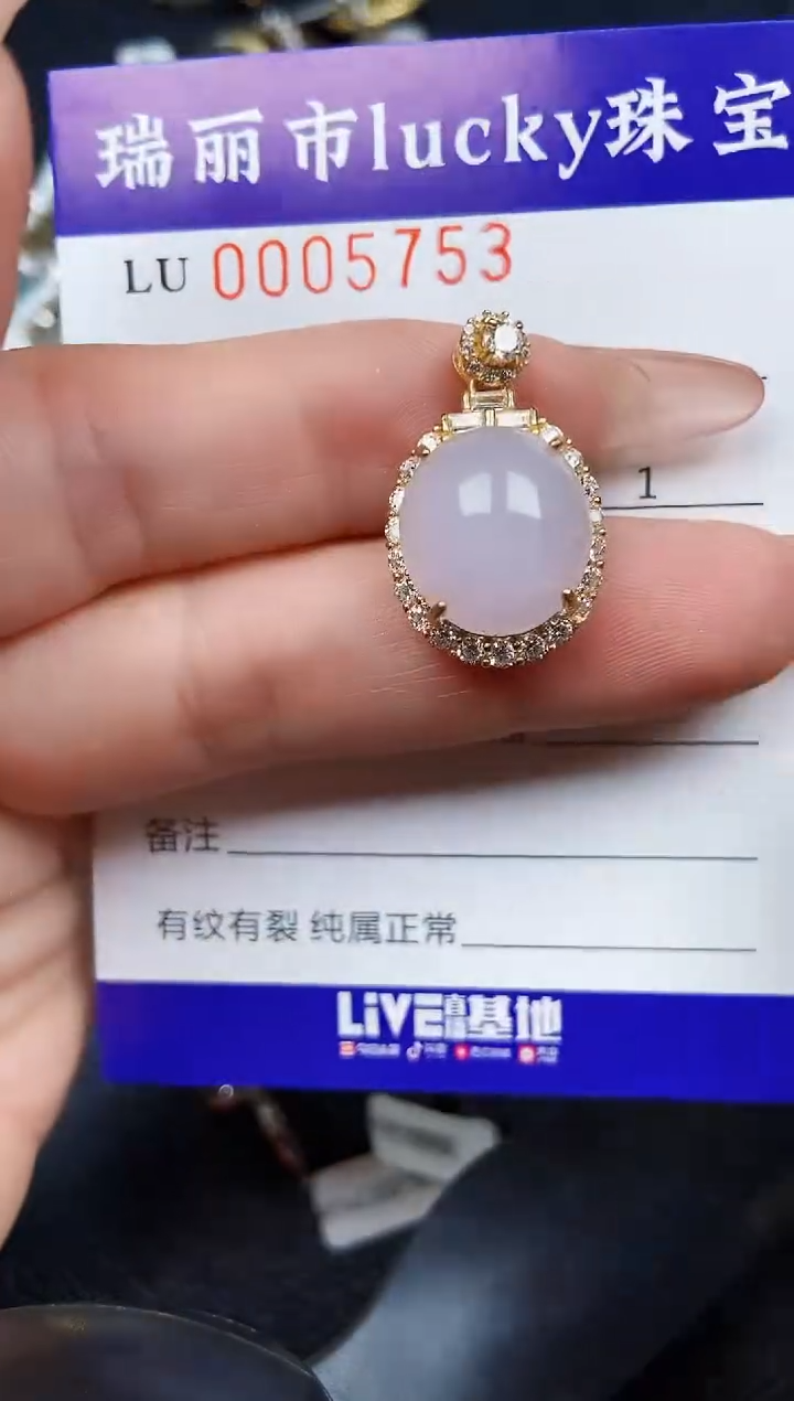 翡翠银S925镶嵌颈饰5753
