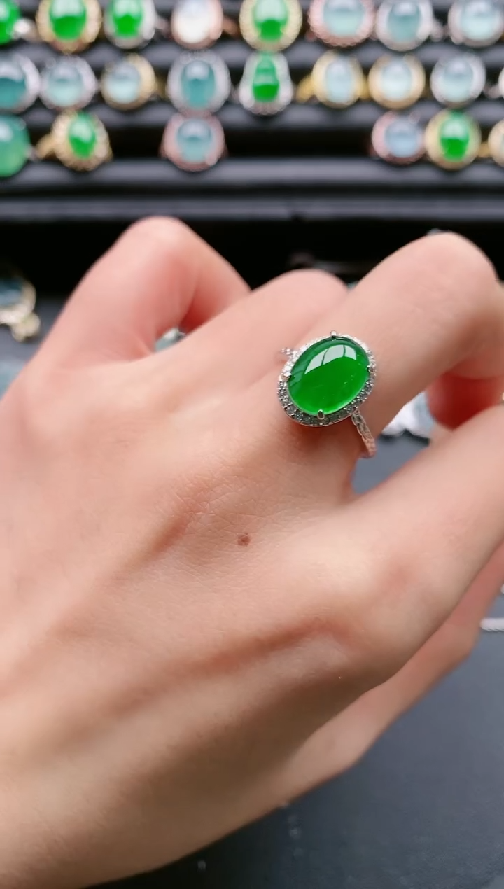 【闪购商品】翡翠戒指银S925镶嵌111111