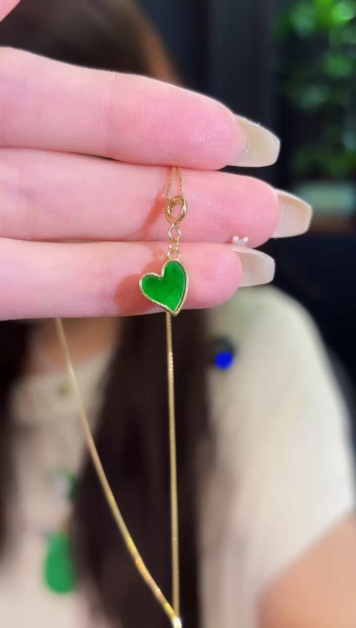 翡翠未镶嵌吊坠(不含链)爱心 缅料A货/多样性发货/一件