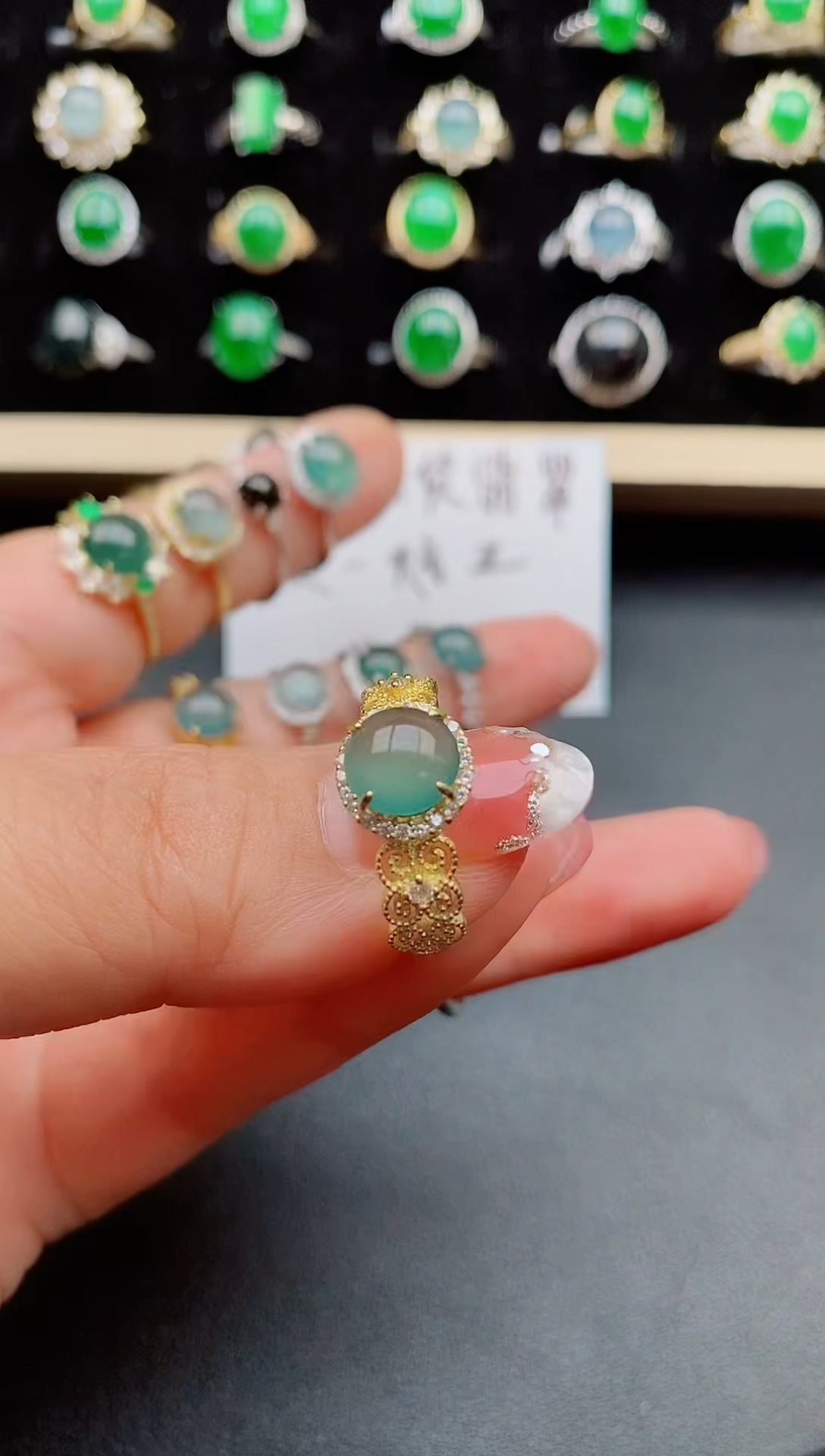 【闪购商品】翡翠戒指银S925镶嵌50800