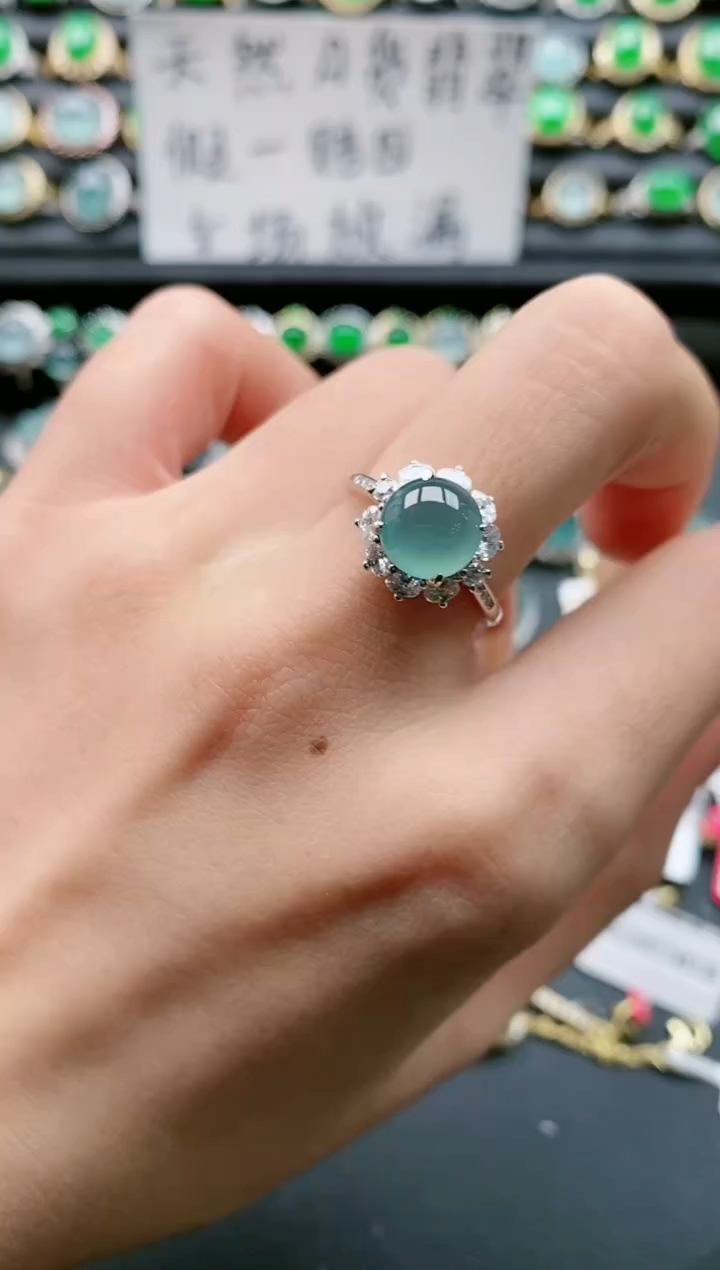 【闪购商品】翡翠戒指银S925镶嵌1111111