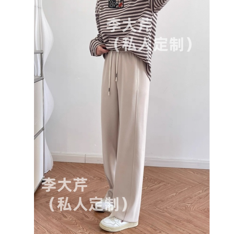 前侧缝窄版直筒卫裤  秋款抽绳松紧腰设计感遮胯显瘦百搭休闲裤