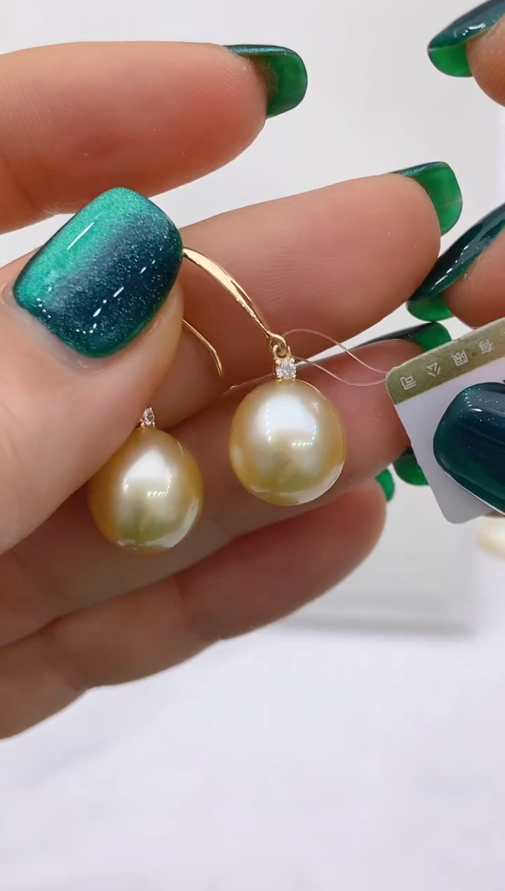 【闪购商品】海水珍珠耳饰18K金镶嵌152 11-12mm