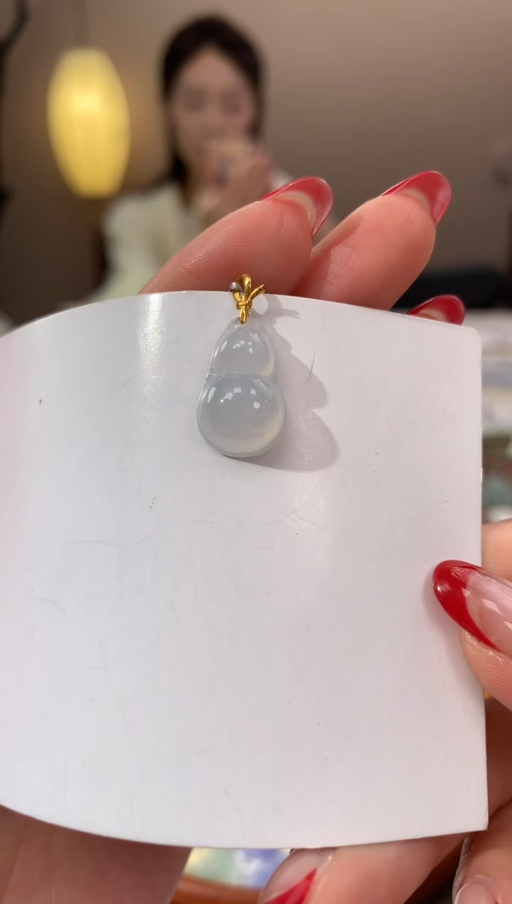 【闪购商品】翡翠颈饰18K金镶嵌天然缅甸a货翡翠