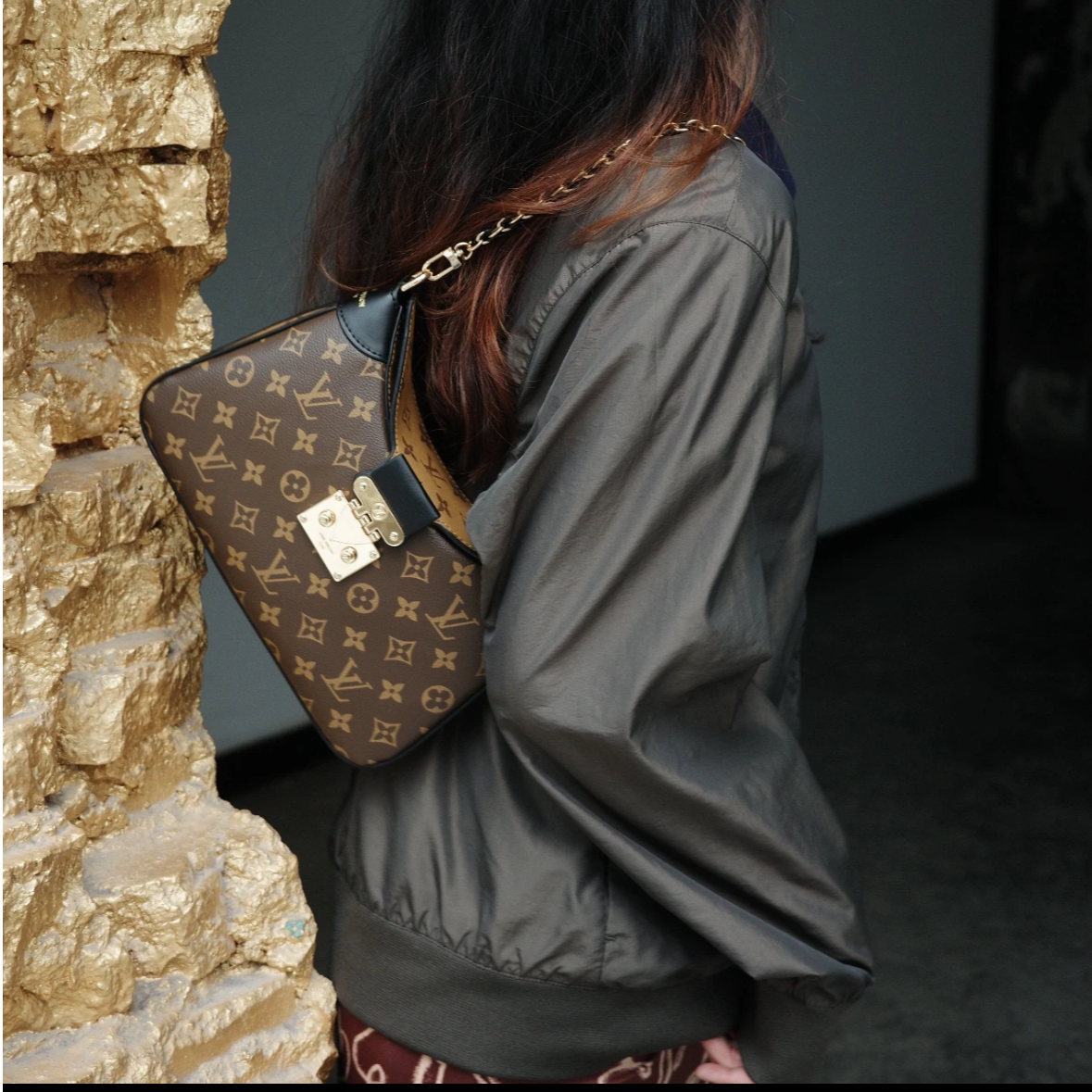 未使用 LouisVuitton/路易威登 99新老花牛角单肩包D94寄卖服务