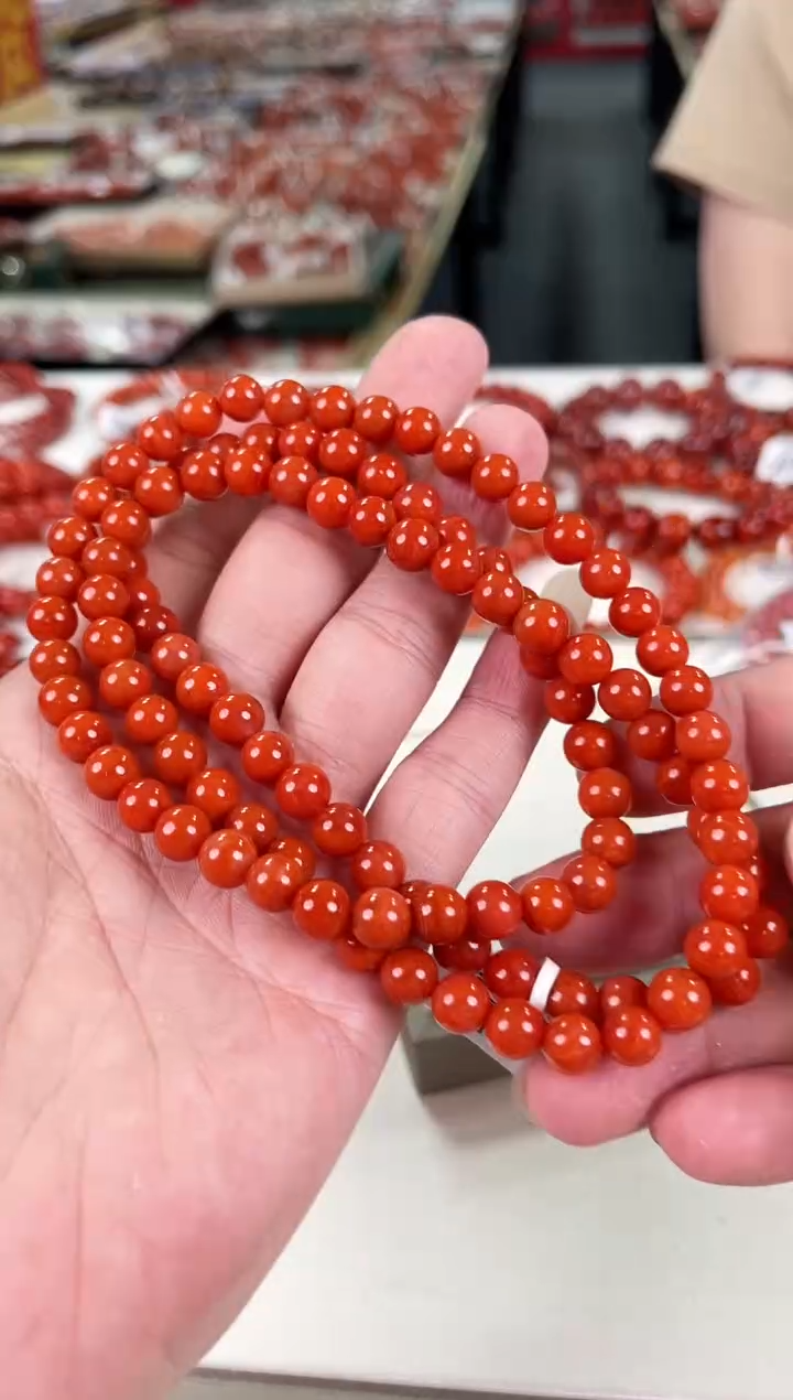 南红玛瑙瓦西多圈7+未镶嵌一个/条