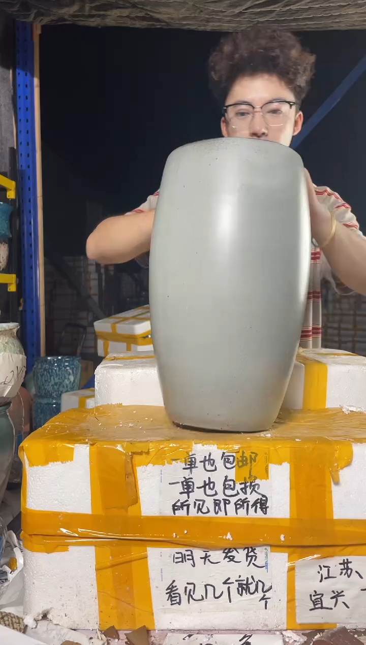 紫砂花盆紫砂花盆宜兴紫砂粗陶19*38