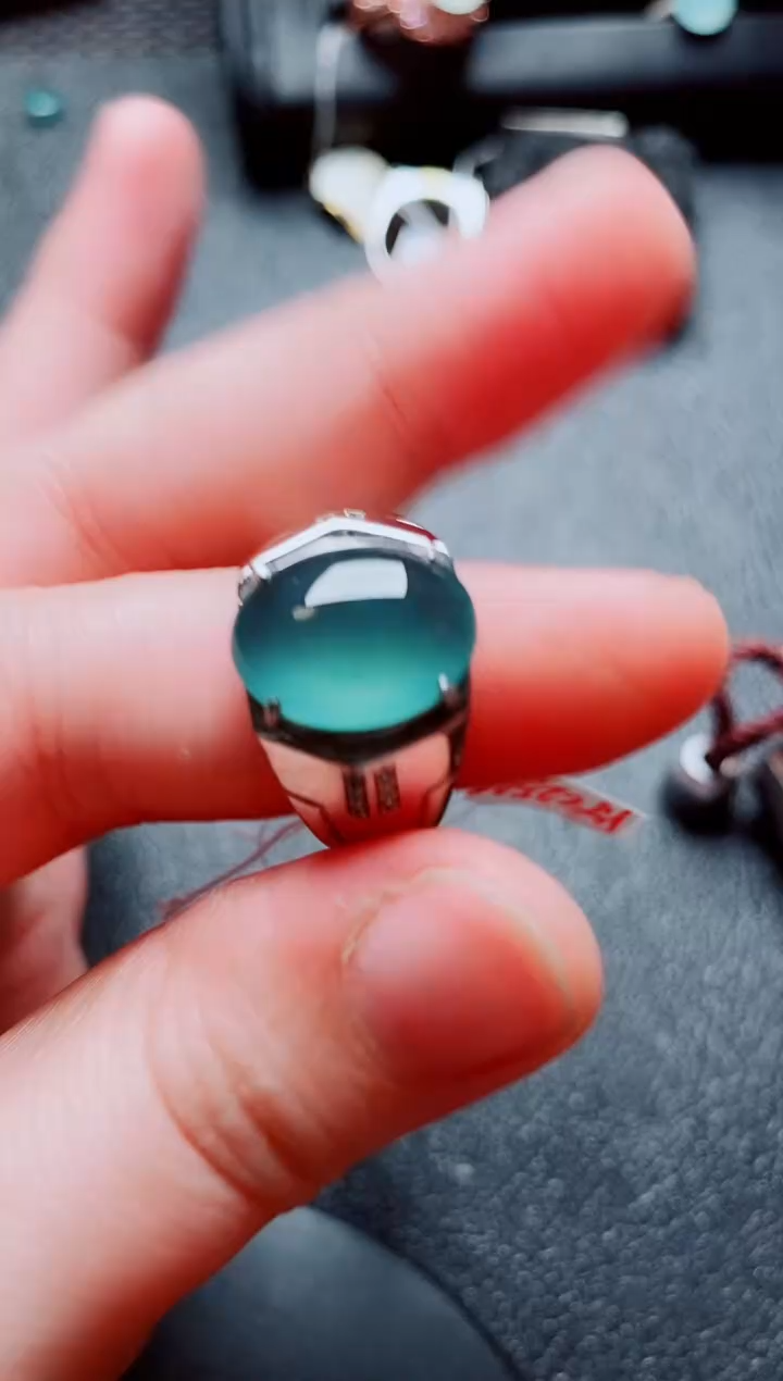 银S925镶嵌戒指翡翠111