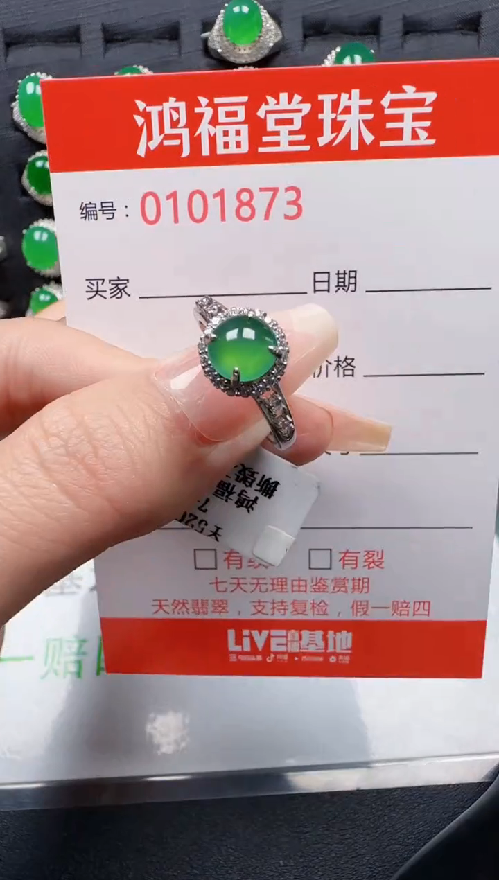 【闪购商品】翡翠戒指银S925镶嵌1873